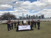 Sgoil Lionacleit Pipe Band in New York by John Daniel Peteranna is  in copyright